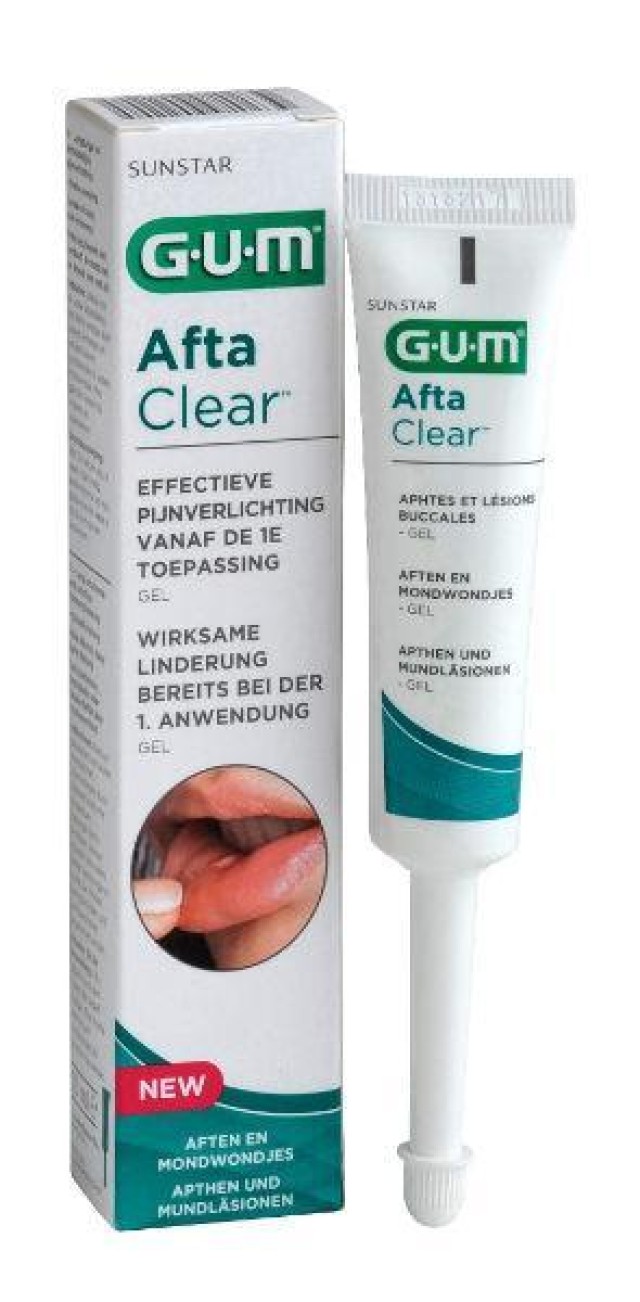 Gum Aftaclear Gel, Τζελ για Άφθες, Δίνει Άμεση Ανακούφιση από τον Πόνο 10ml