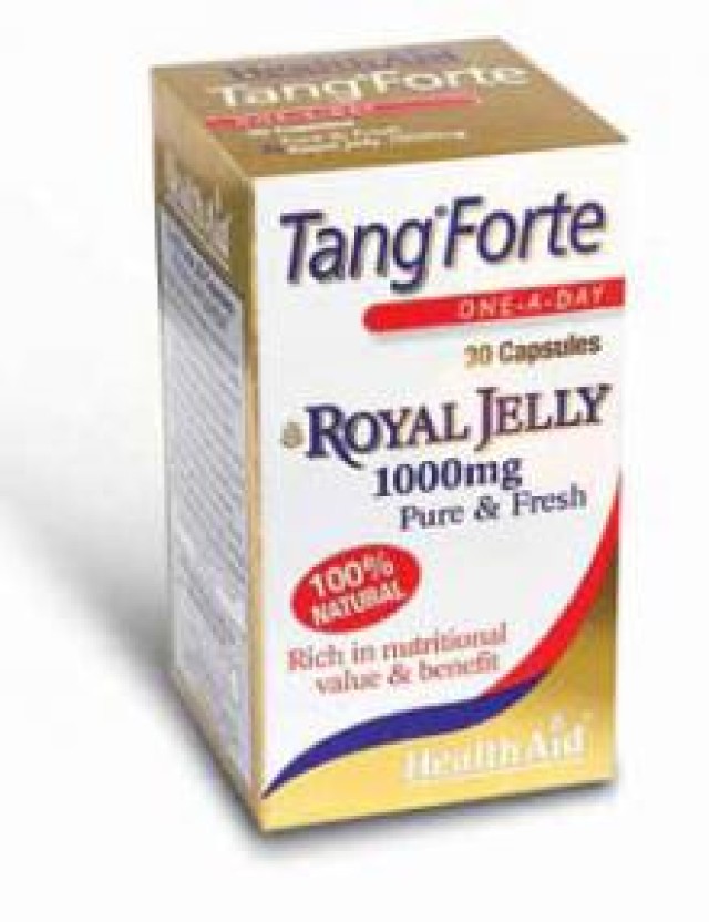 Health Aid Tang Forte Royal Jelly 1000mg , Συμπλήρωμα Διατροφής Φυσικός Βασιλικός Πολτός, Πλούσιος σε Θρεπτικές Ουσίες. 30 Κάψουλες