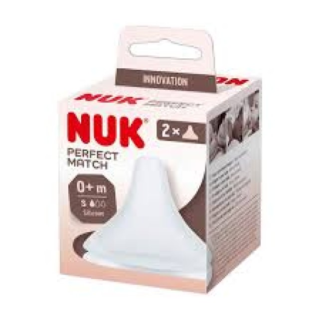 NUK Perfect Match Θηλή Μαλακής Σιλικόνης 0m+ Μικρής Οπής Μέγεθος S 2τμχ