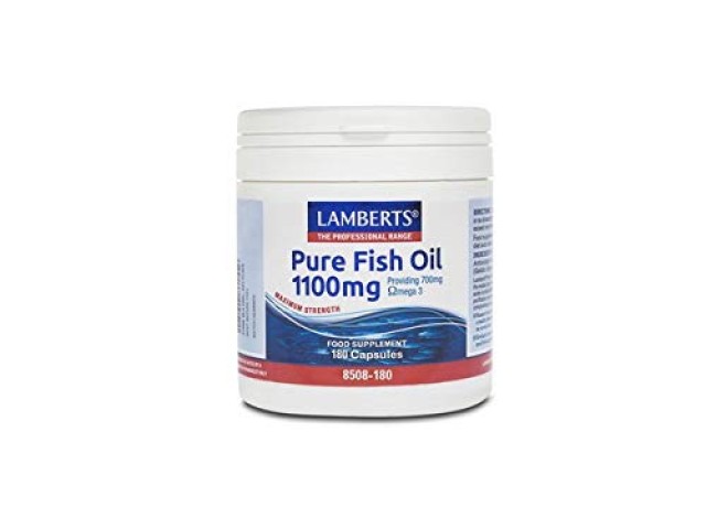Lamberts Pure Fish Oil 1100mg Ωμέγα3, 120 caps. Ιχθυέλαιο για την Υγεία της Καρδιάς
