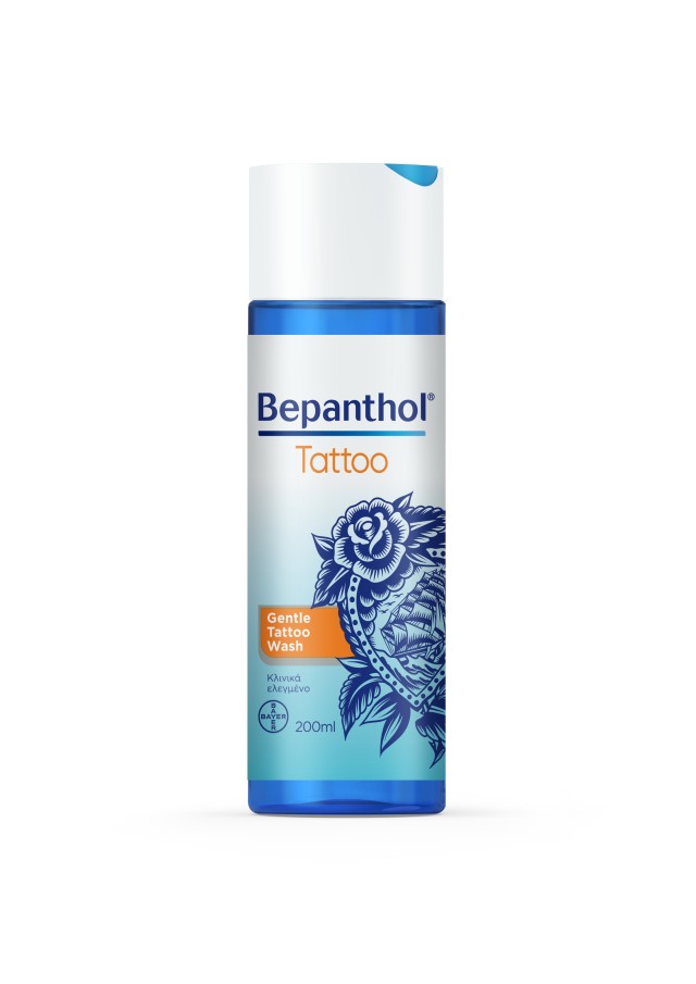 Bepanthol Tattoo Gentle Wash, Απαλός Καθαρισμός για Δέρμα με Τατουάζ 200ml