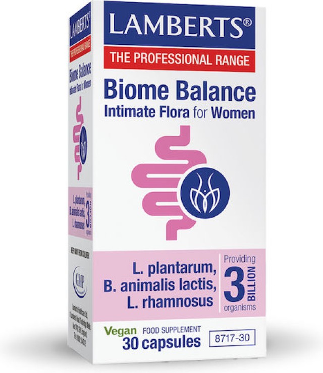 Lamberts Biome Balance Intimate Flora For Women Προβιοτικά Για Γυναίκες 30 Φυτικές Κάψουλες