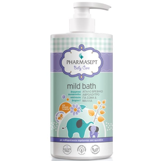 Pharmasept Baby Mild Bath Φυσικό Βρεφικό Αφρόλουτρο για Σώμα & Μαλλιά 1lt