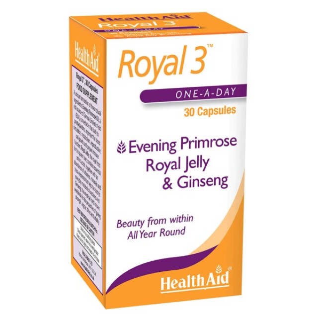 Health Aid Royal 3, Evening Primrose & Royal Jelly & Ginseng 30 Κάψουλες