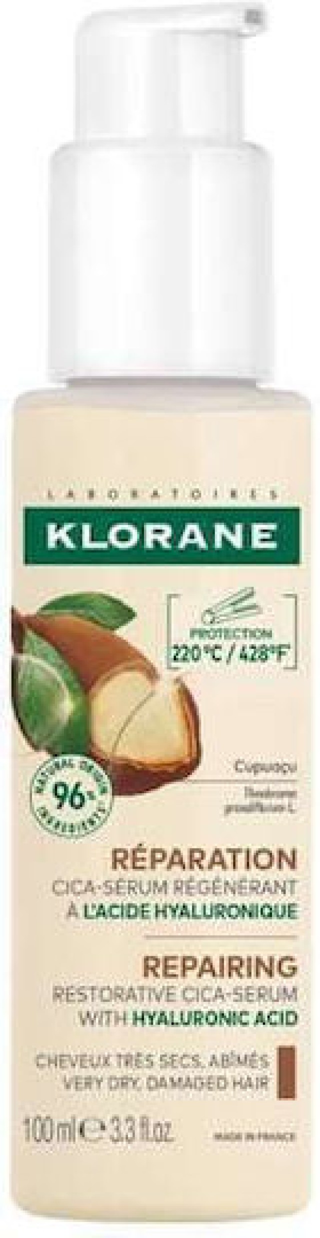 Klorane Cica-Serum Ορός Προστασίας & Επανόρθωσης για Ξηρά-Κατεστραμμένα Μαλλιά με Βούτυρο Cupuacu 100ml