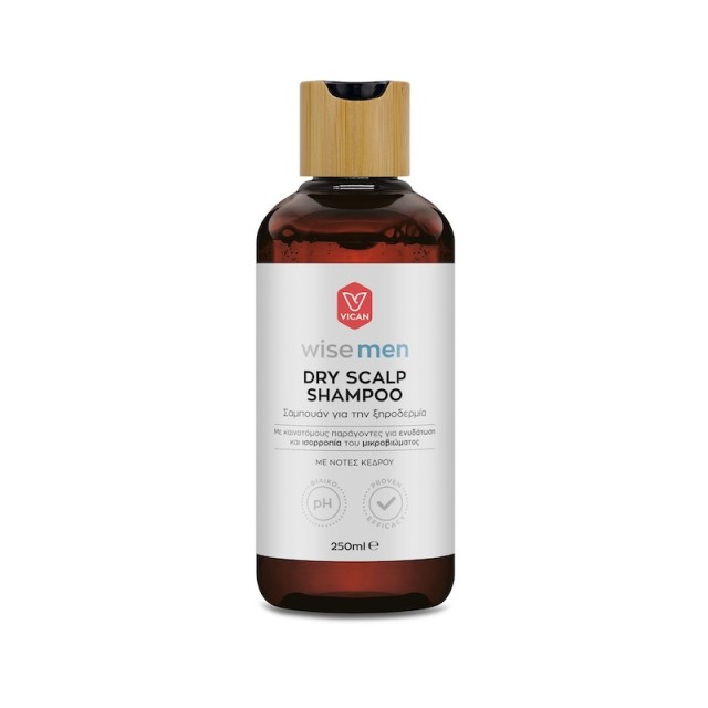 Vican Wise Men Dry Scalp Shampoo Ανδρικό Σαμπουάν για την Ξηροδερμία με Νότες Κέδρου 250ml