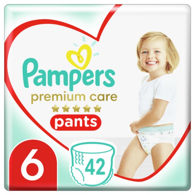 Pampers Premium Care Pants No6 15+ kg Πάνες-Βρακάκι 42τεμ (Mega Pack)
