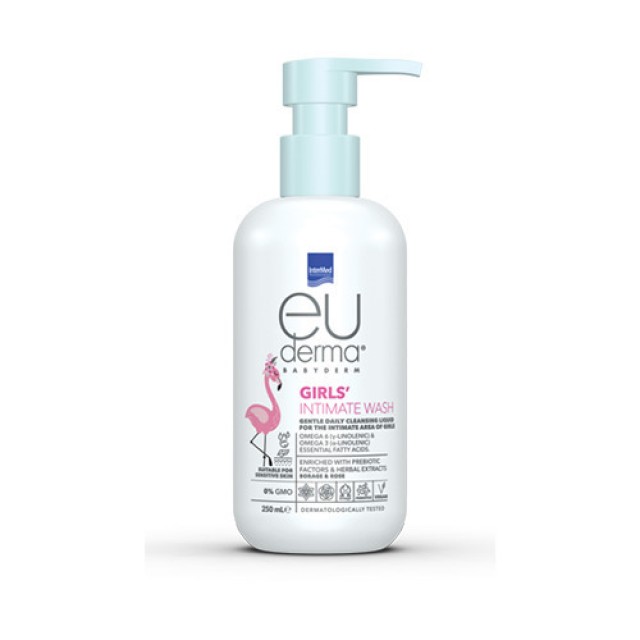 InterMed Euderma Baby Girls Intimate Καθημερινό Καθαριστικό Υγρό Για Την Ευαίσθητη Περιοχή Των Κοριτσιών 250ml