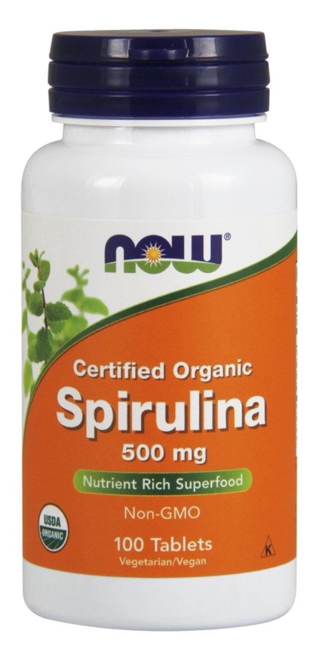 Now Foods Spirulina 500mg, Συμπλήρωμα Διατροφής 100 Φυτικές Ταμπλέτες