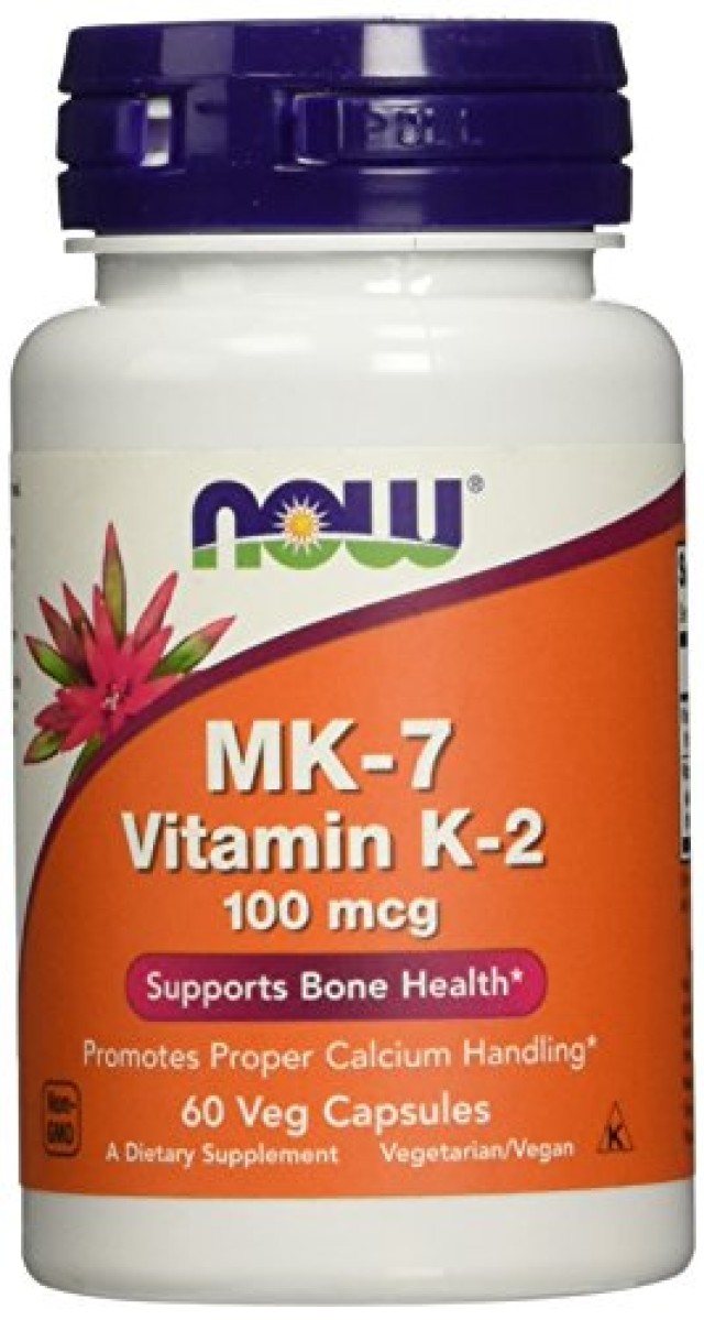 Now Foods MK-7 Vitamin K-2 100mcg, Συμπλήρωμα Διατροφής 60 Φυτικές Κάψουλες