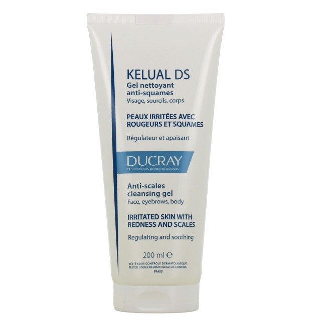 Ducray Kelual Ds Gel Moussant, Καθαριστικό Τζελ Για Ευαίσθητα Δέρματα 200ml