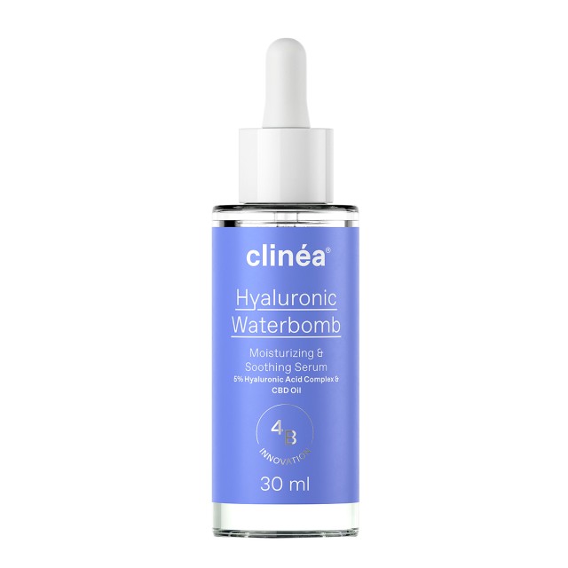 Clinea Hyaluronic Waterbomb Moisturizing & Soothing Serum, Ενυδατικός & Καταπραϋντικός Ορός 30ml