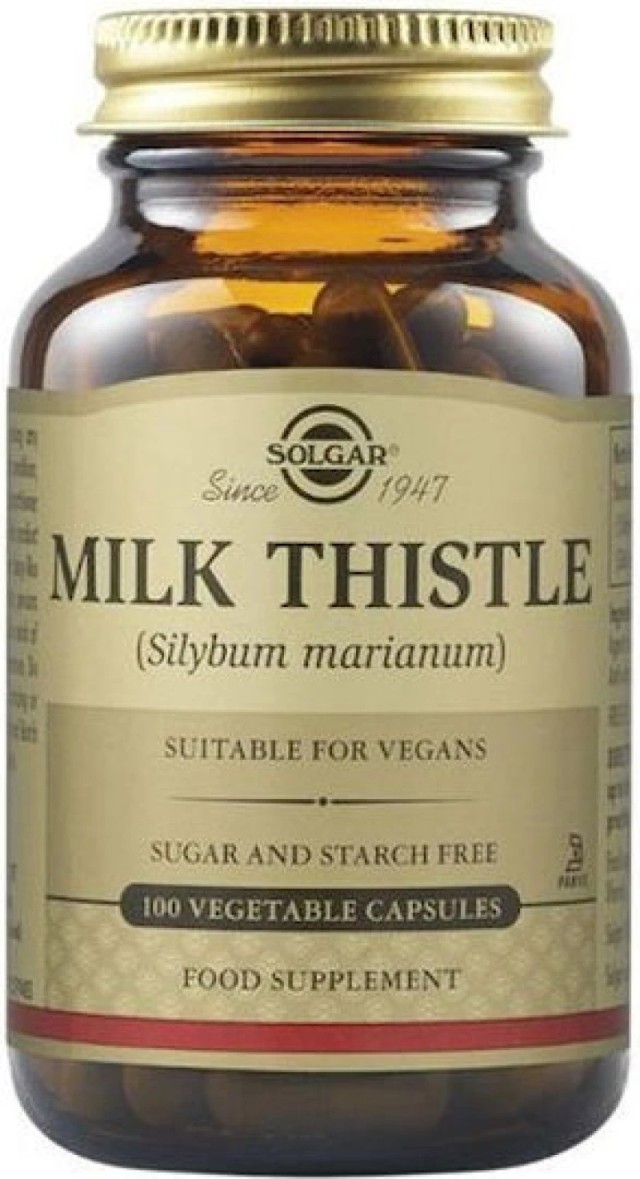Solgar Milk Thistle Συμπλήρω,α Διατροφής με Γαϊδουράγκαθο 100 Φυτικές Κάψουλες