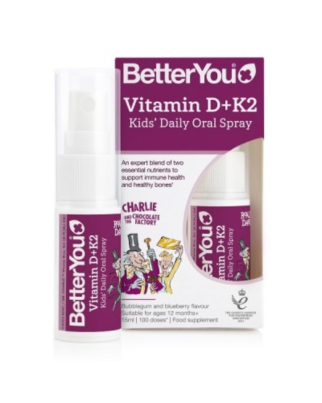 BetterYou Vitamin D + K2 Kids Daily Oral Spray 15ml