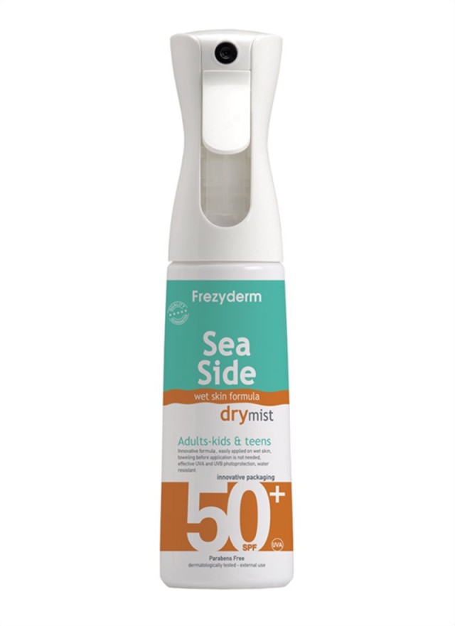 Frezyderm Sea Side Dry Mist SPF50 Αντιηλιακό Spray Σώματος για Παιδιά, Εφήβους & Ενήλικες 300ml