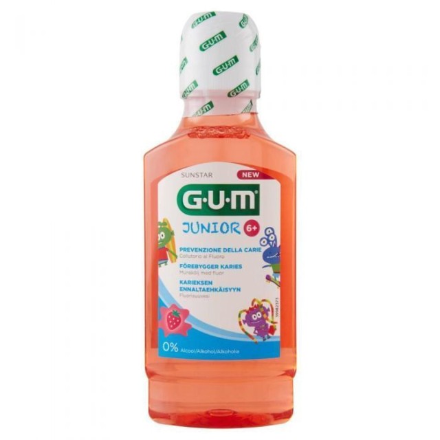 Gum Junior 6+ Στοματικό Διάλυμα με Γεύση Φράουλα 300ml