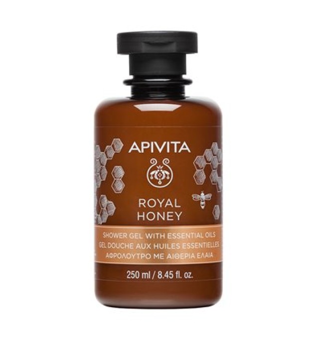 Apivita Shower Gel Royal Honey, Κρεμώδες Aφρόλουτρο με Aιθέρια Έλαια 250ml