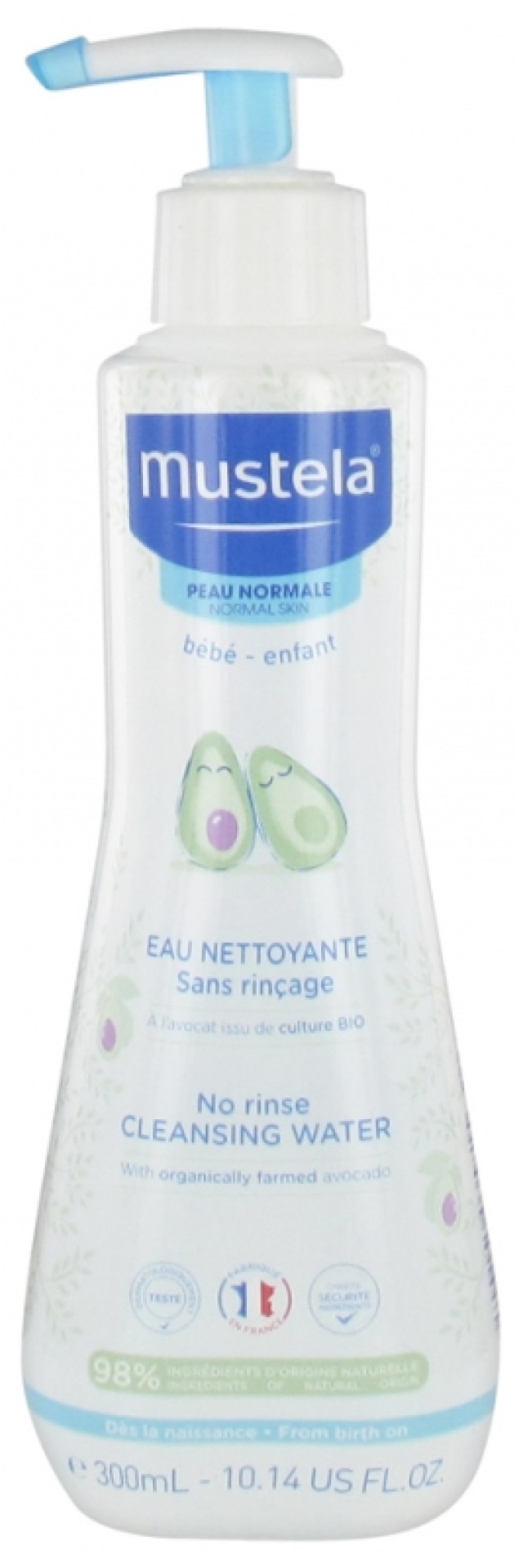 Mustela No-Rinse Cleansing Water Βρεφικό-Παιδικό Καθαριστικό Υγρό Χωρίς Ξέᴨλυμα 300ml