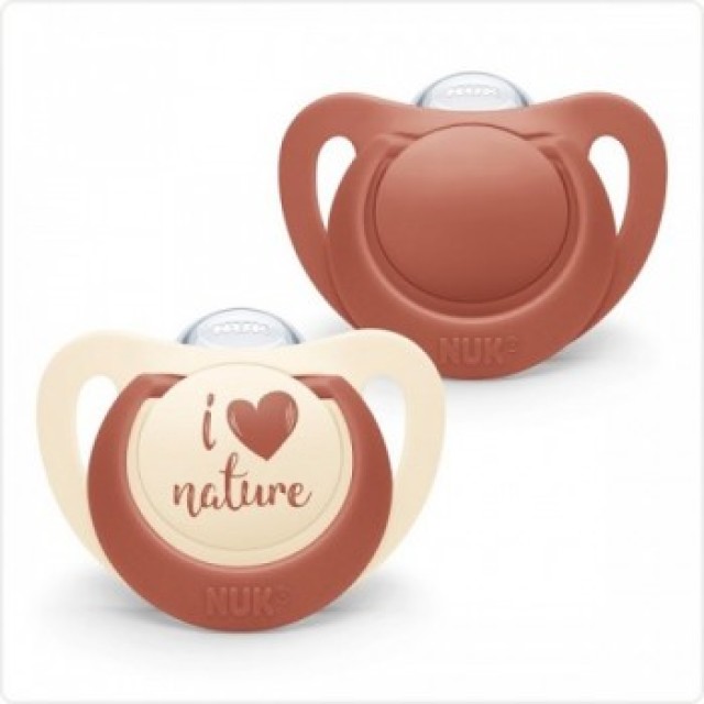 Nuk For Nature Πιπίλες Σιλικόνης 6-18m, Χρώμα Κόκκινο 2τμχ