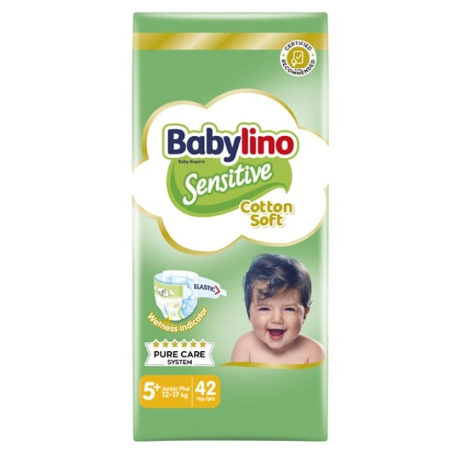 Babylino Sensitive Cotton Soft No5+ 12-17 kg 42 Πάνες