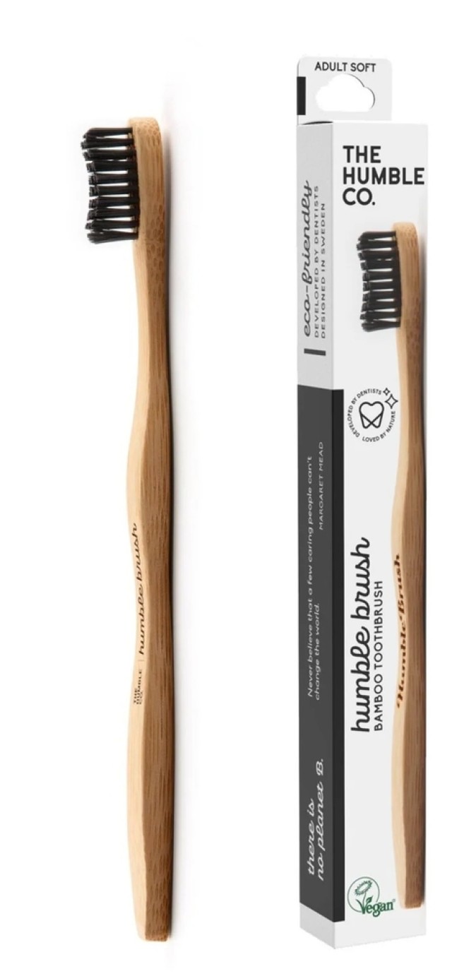 The Humble Co Humble Brush Οδοντόβουρτσα Bamboo Soft Ενηλίκων Μαύρη 1 τεμάχιο