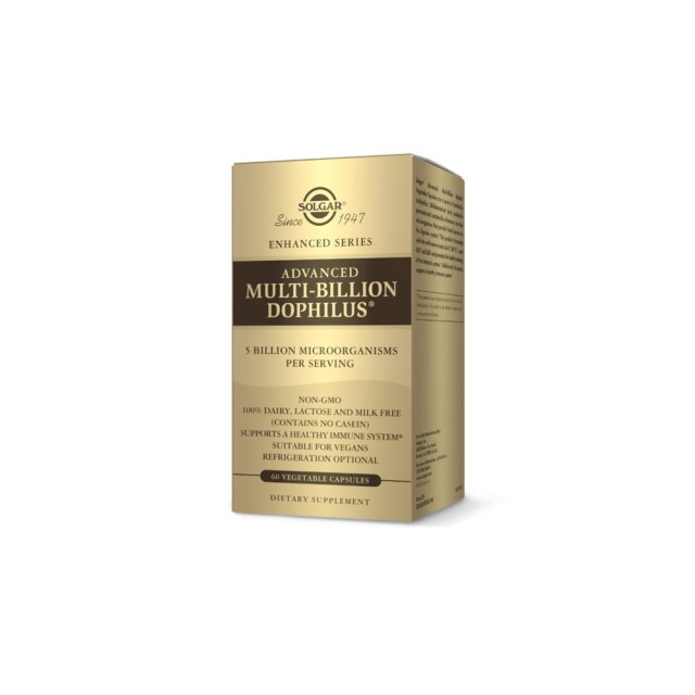 Solgar Advanced Multi-Billion Dophilus 60Veg.Caps. Συμβάλλει στην αντιμετώπιση των συμπτωμάτων του ευερέθιστου εντέρου