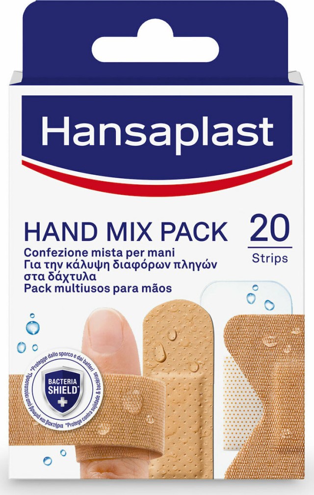 Hansaplast Hand Mix Pack Για την Κάλυψη Διαφόρων Πληγών στα Δάχτυλα 20 Strips