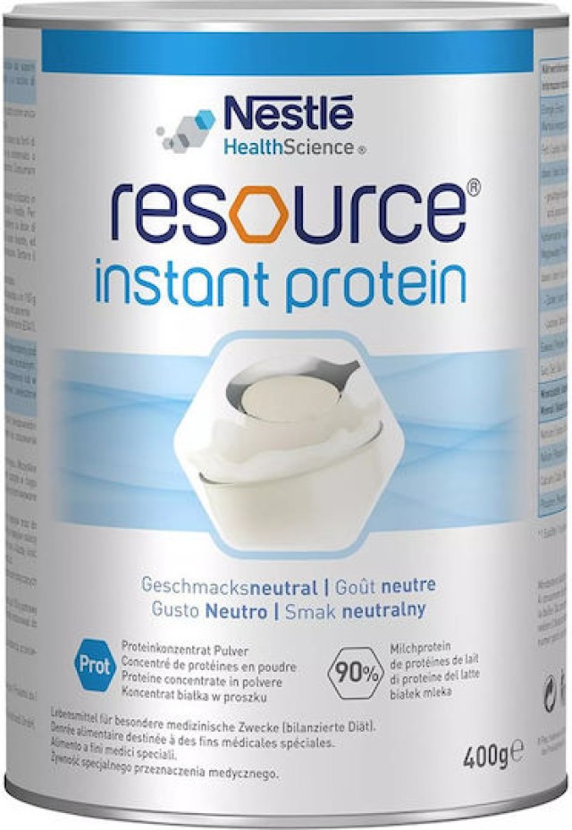 Nestle Resource Instant Protein Πρωτεϊνούχο Συμπλήρωμα Διατροφής σε μορφή σκόνης, με ουδέτερη γεύση & οσμή, 400gr