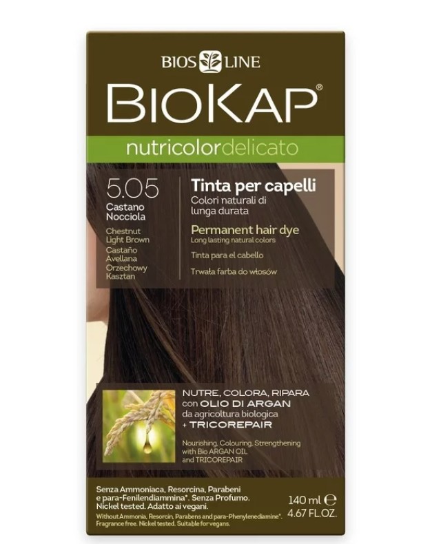 Biokap N5.05 Chestnut-Light Brown, Βαφή Μαλλιών Χρώμα Καστανό Ανοιχτό 40ml