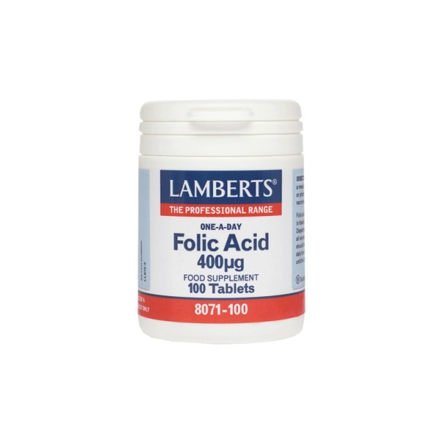 Lamberts Folic Acid 400μg, Φολικό Οξύ 100 Tabs