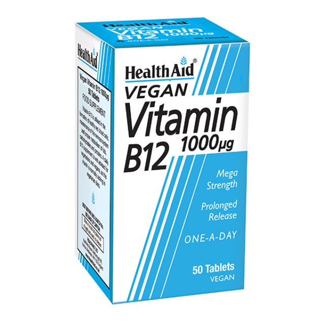 Health Aid Vegan Vitamin B12 1000μg, Συμπλήρωμα Διατροφής 50 Ταμπλέτες