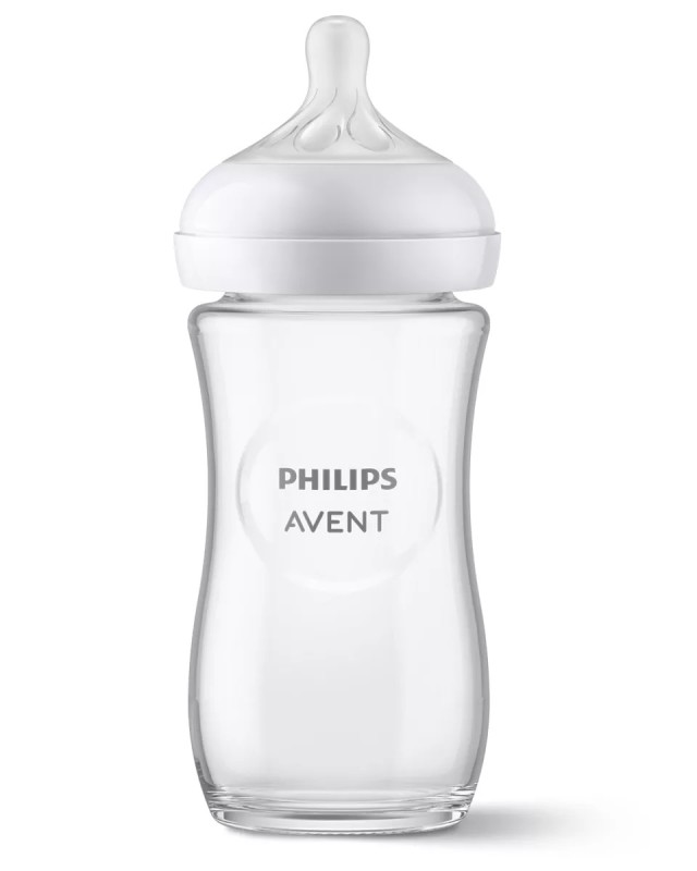 Philips Avent Natural Response Θηλή Σιλικόνης 1m+ Γυάλινο Mπιμπερό 240ml