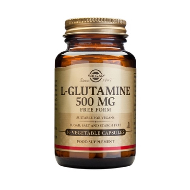 Solgar L-Glutamine 500mg 50 Veg.Caps. Ομαλή λειτουργία του ανοσοποιητικού συστήματος