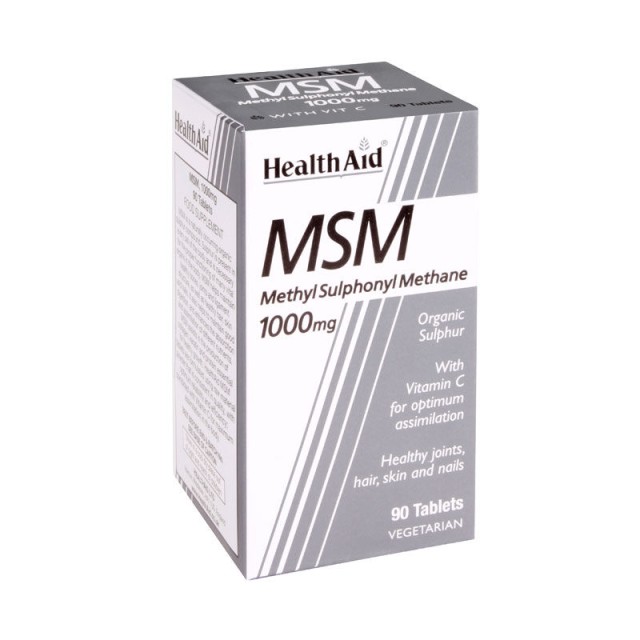 Health Aid MSM with Vitamin C 1000mg, Μυοσκελετικό Σύστημα 90 Ταμπλέτες