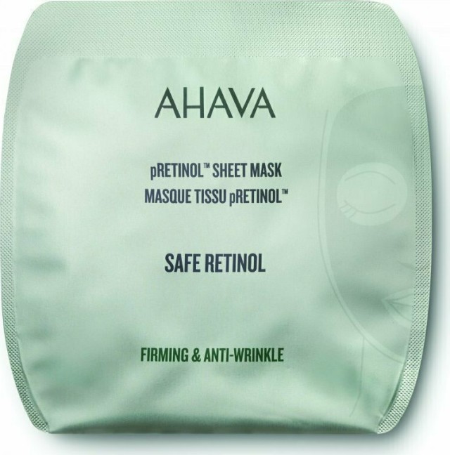 Ahava pRetinol Sheet Mask Safe Retinol, Αντιρυτιδική Μάσκα Προσώπου, Ενυδάτωση & Λάμψη 17gr 