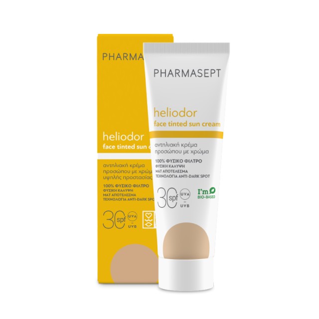 Pharmasept Heliodor Face Tinted Sun Cream SPF30, Αντηλιακή Κρέμα Προσώπου με Χρώμα, 100% Φυσικό Φίλτρο 50ml
