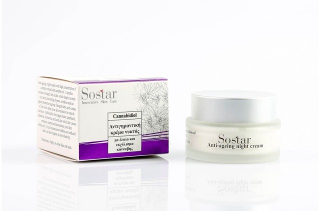 Sostar Cannabisoil Αντιγηραντική Κρέμα Νυκτός με Έλαιο & Εκχύλισμα Κάνναβης 30ml