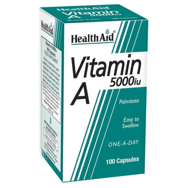 Health Aid Vitamin A 5000 i.u (Palmitate), Συμπλήρωμα Διατροφής 100 Κάψουλες