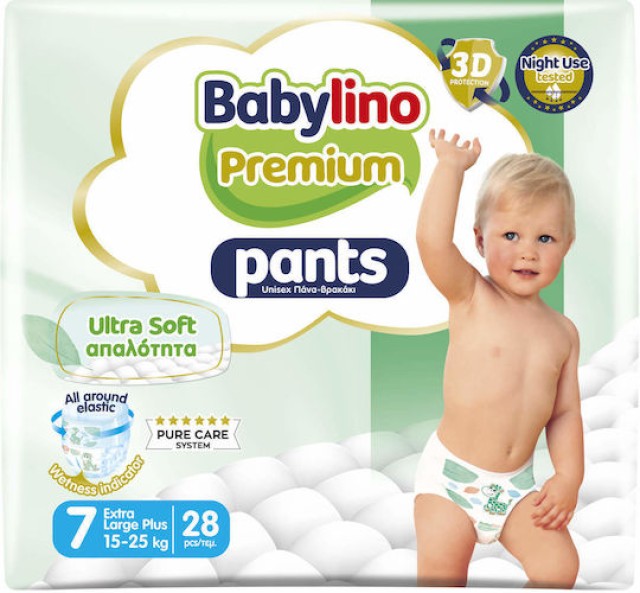 Babylino Premium Ultra Soft Pants No.7 1-25kg Βρεφική Πάνα-Βρακάκι 28τεμ