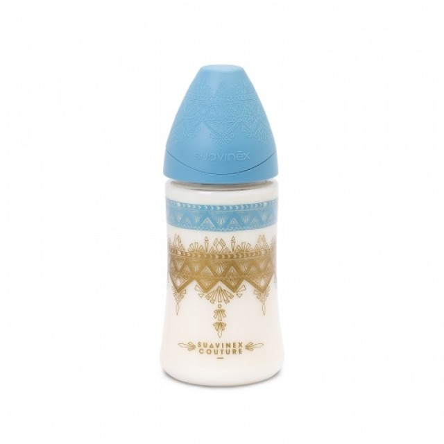 Suavinex Premium Με Στρογγυλή Θηλή Γαλάζιο 270ml +0m