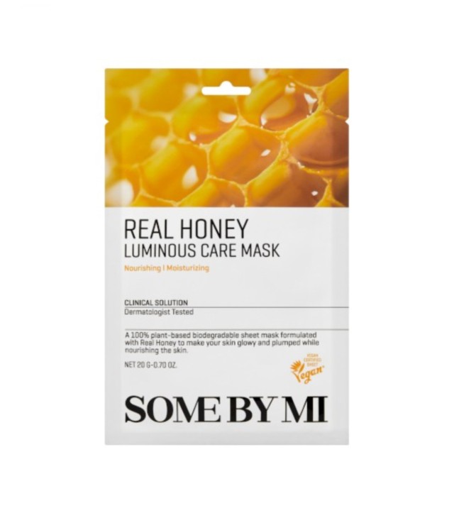 Some By Mi Real Honey Luminous Care Mask Μάσκα Προσώπου για Ενυδάτωση & Λάμψη, 1τεμ