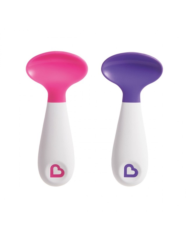 Munchkin Scooper Spoon 9m+ Κουταλάκια Ταΐσματος, Χρώμα Μωβ & Ροζ 2 Τεμάχια