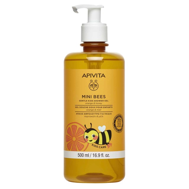 Apivita Mini Bees Απαλό Αφρόλουτρο για Παιδιά, Πορτοκάλι & Μέλι 500ml