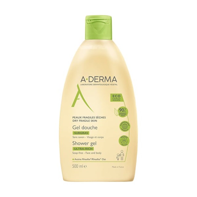 A-Derma Gel Douche Surgras, Αφρίζον Gel Καθαρισμού με Βρώμη 500ml
