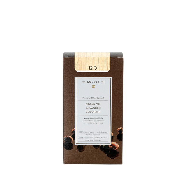 Korres Argan Oil Advanced Colorant N12.0 Special Blonde, Βαφή Μαλλιών Χρώμα Ξανθό Special Blonde 