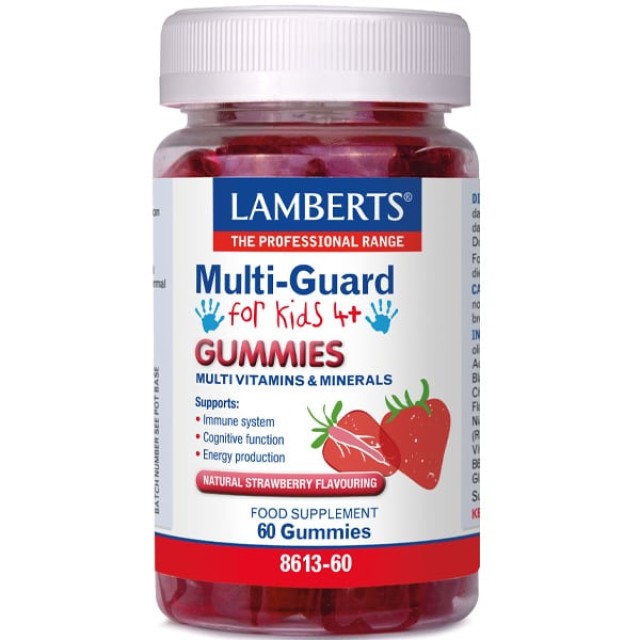 Lamberts Multi-Guard for Kids 4+ Gummies Παιδική Πολυβιταμίνη με Φυσική Γεύση Φράουλα 60 ζελεδάκια