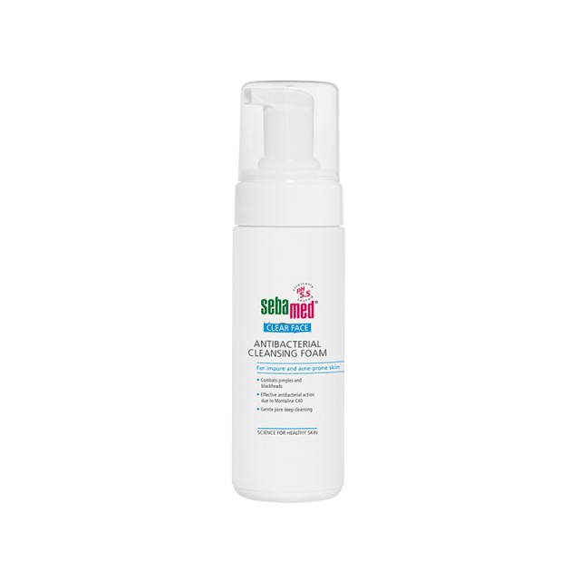  Sebamed Clear Face Antibacterial Cleansing Foam, Αφρός Καθαρισμού για Ακμή/Λιπαρό Δέρμα, 150ml