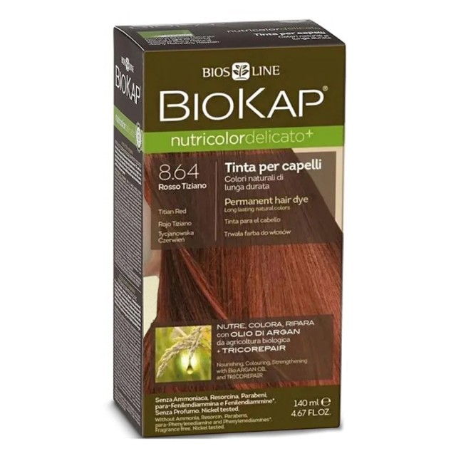 Biokap Nutricolor Delicato Βαφή Μαλλιών No 8.64 Χάλκινο Kόκκινο 140ml
