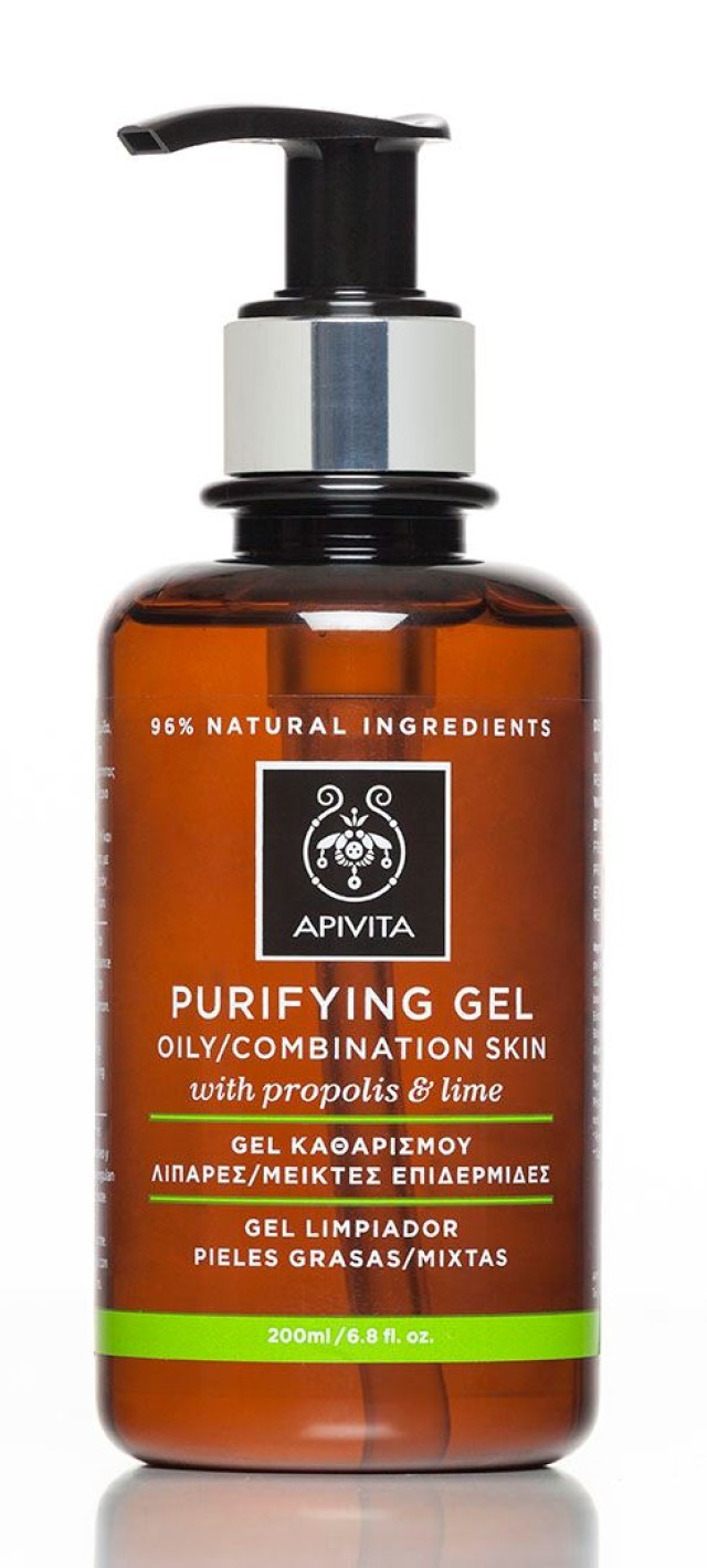 Apivita Cleansing, Gel Καθαρισμού για Λιπαρές/Μεικτές Επιδερμίδες με Πρόπολη & Κίτρο 200ml