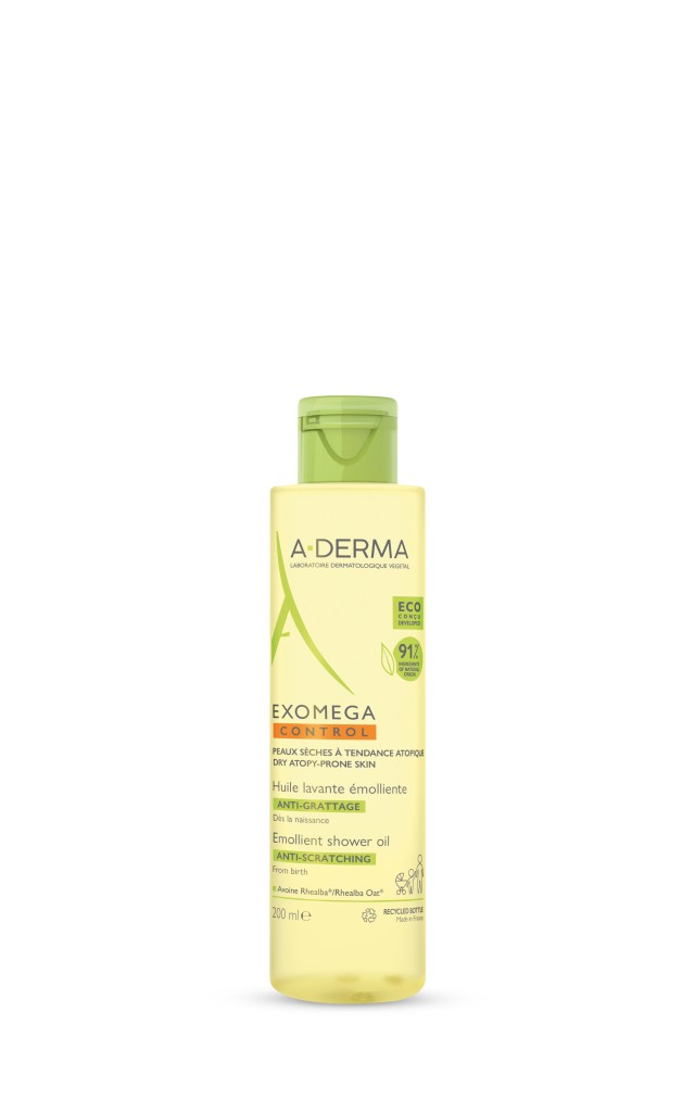 A-Derma Exomega Control Emollient Shower Oil Anti-Scratching, Ελαιώδες Καθαριστικό για Ατοπικό Δέρμα 200ml